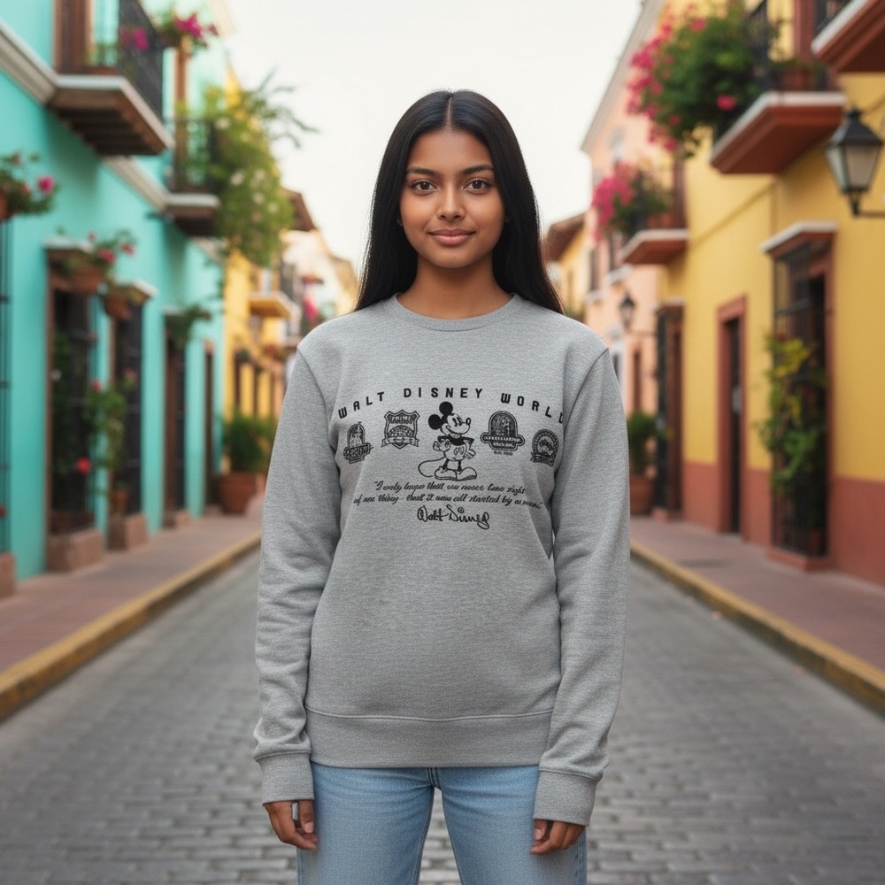 Walt Disney World Parks | Mickey Crewneck Sweatshirt | Gray | Size S